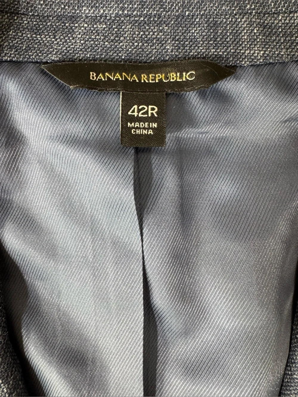 Banana Republic Men’s 42R Blue Slim Stretch Cotton Blazer Jacket Sport Coat